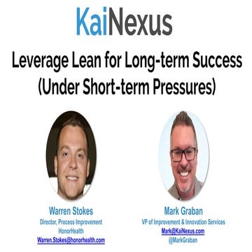  How to Leverage Lean for Long-Term Success (Under Short-Term Pressures)