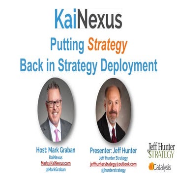 Putting Strategy Back in Strategy Deployment