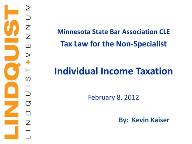 Kaiser - Individual Income Taxation slides | PDF