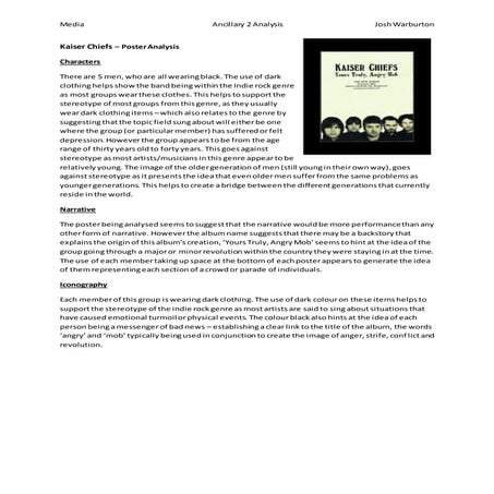 Kaiser chiefs   poster analysis
