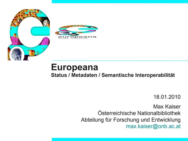 Europeana - Status - Metadaten - Semantische Interoperabilität