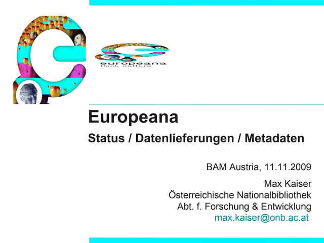 Europeana: Status - Datenlieferungen - Metadaten