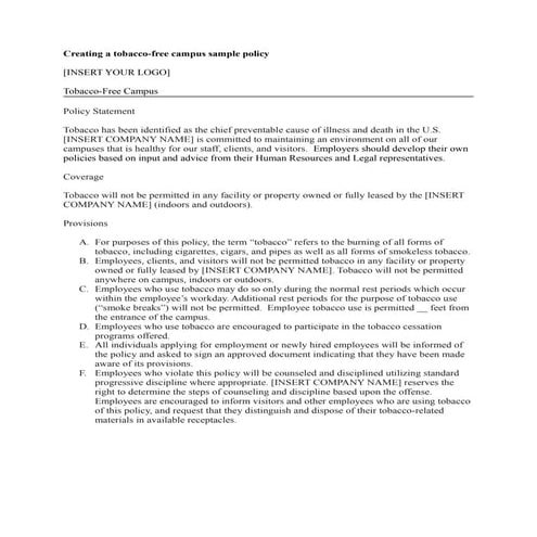 Smoking Policy Presentation | PDF