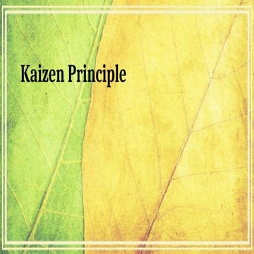 Recent Trends in Management - Kaizen Principle