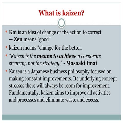 Kaizen process with Six Sigma Analysis imp | PPTX