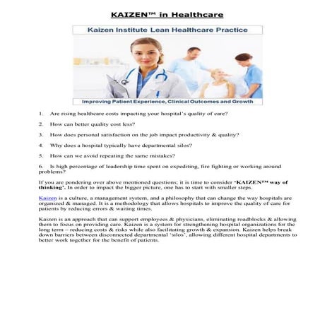 KAIZEN™ in Healthcare
