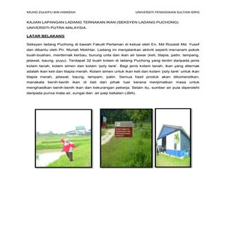 Kajian lapangan ladang ternakan ikan