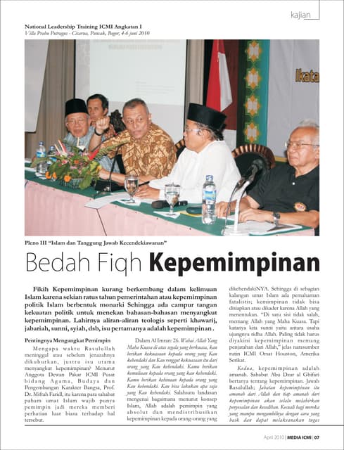 BEDAH FIQH KEPEMIMPINAN - NALTRA (RUBRIK: KAJIAN)