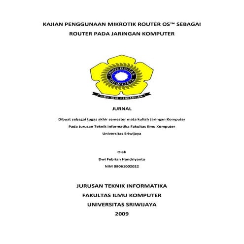 Kajian penggunaan mikrotik os sebagai router