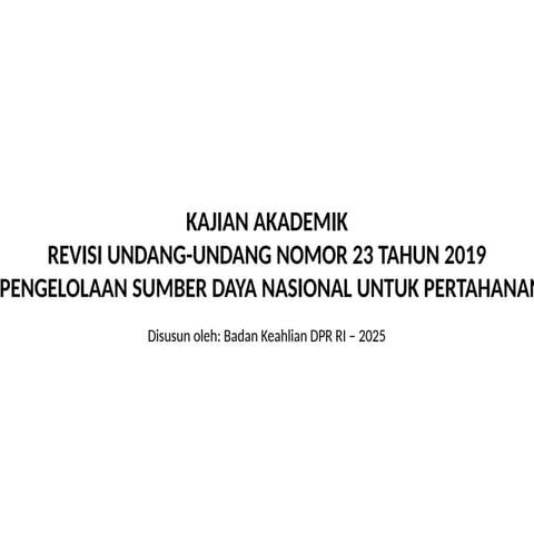 Kajian_Revisi_UU_PSDN_2025 Republik Indonesia | PPTX