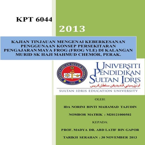 Kajian   tinjauan   frog vle