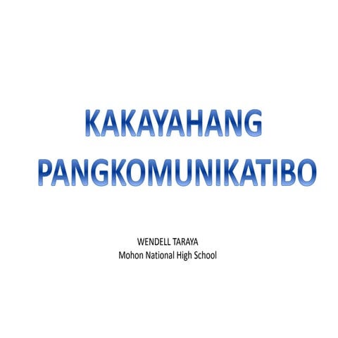 Kakayahang komunikatibo - pagganyak lamang