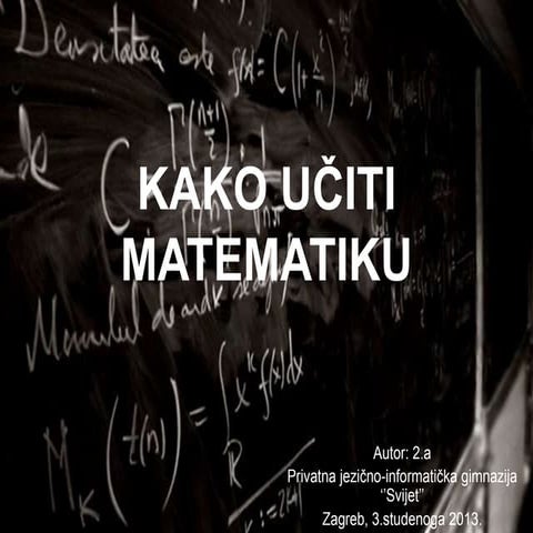 Kako uciti matematiku