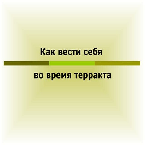 Как вести себя во время терракта