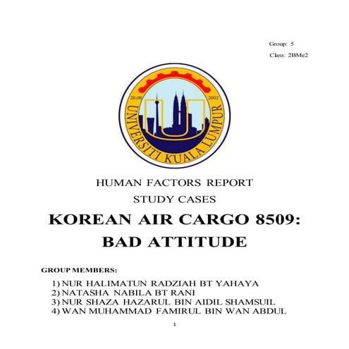 HUMAN FACTORS REPORT STUDY CASES 