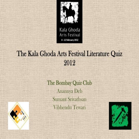 Kalaghoda Arts Festival - Literature Quiz - Prelims