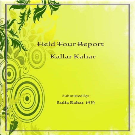 Field Tour Report - Kallar Kahar, Pakistan
