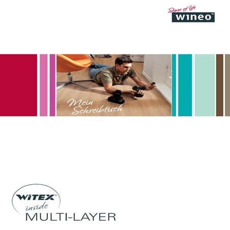 Kalalog Broschüre Wineo Elastoclic Klicksystem Vinyl-Parkett Bodenbelag