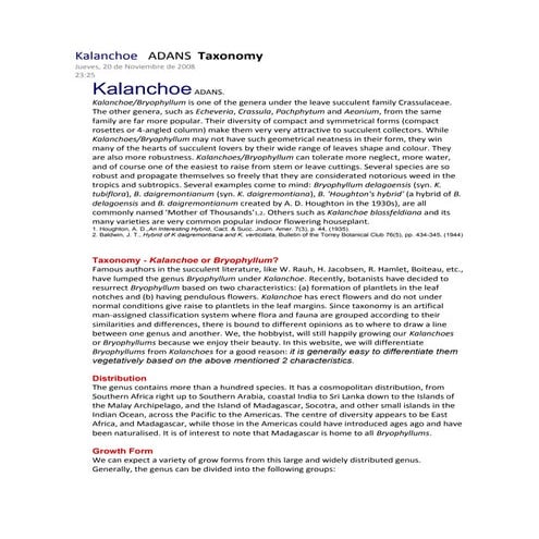 Kalanchoe (adans)   taxonomy