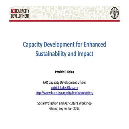 Capacity Development for Enhanced Sustainability and Impact