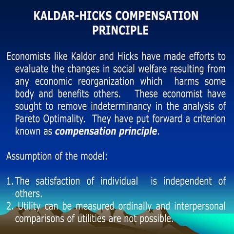 kaldor-hiscks compensation criterio.ppt
