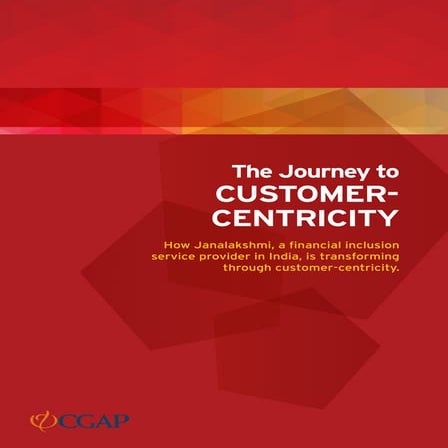 The Journey to Customer Centricity in Financial Inclusion