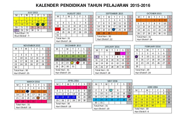 Kalender Pendidikan 2015 2016