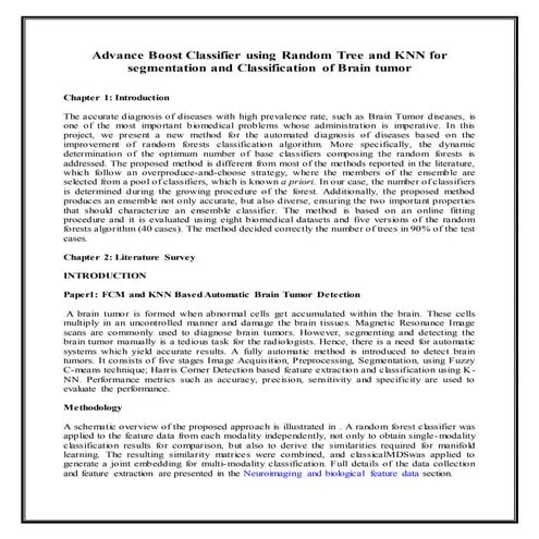 Advance KNN classification of brain tumor