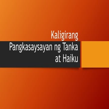 Kaligirang pangkasaysayan ng tanka at haiku