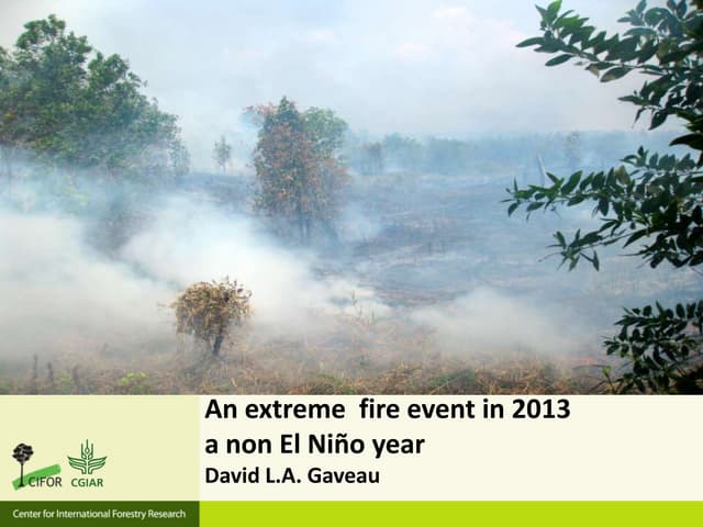 An extreme  fire event in 2013 a non El Niño year