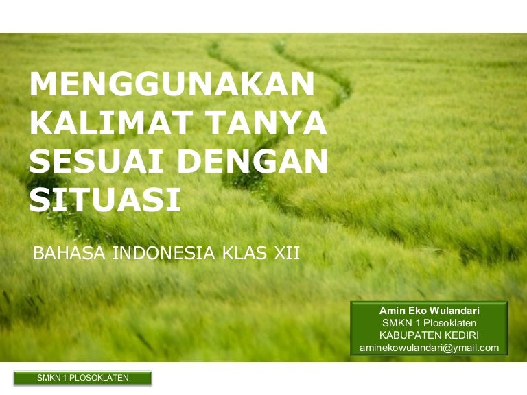 Materi Kalimat Tanya