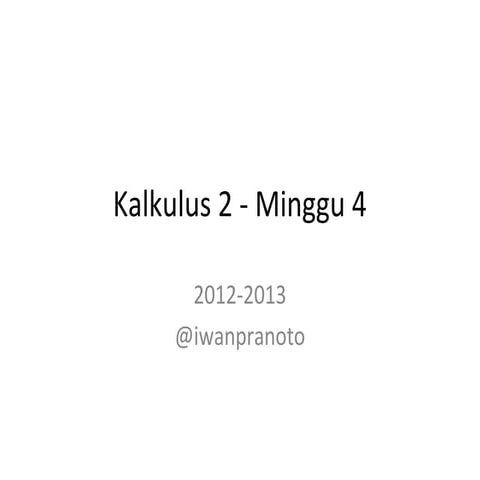 Kalkulus 2A minggu 2 | PPT