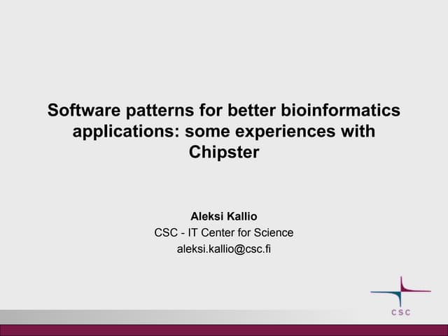 Kallio Chipster Bosc2009