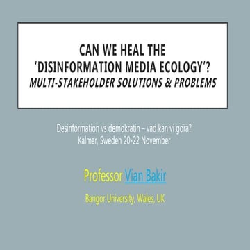 Can we heal the disinformation media ecology?