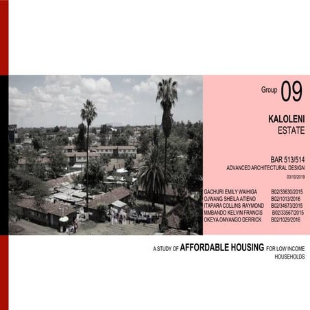URBAN DESIGN OF KALOLENI ESTATE, NAIROBI, KENYA
