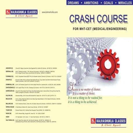 Kalrashukla Crash Courses 2013 Prospectus | PDF