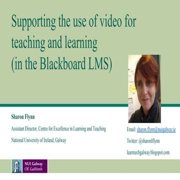 Supporting the use of video for teaching and learning 
