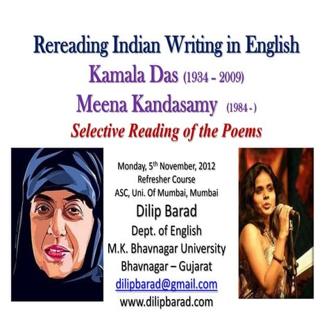Rereading Indian Literature: Kamala Das and Meena Kandasamy