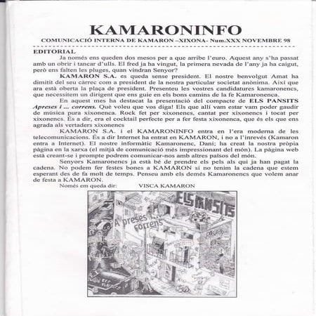 Kamaroninfo 30 novembre 1998