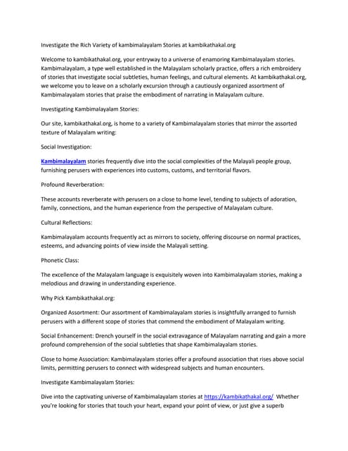 Malayalam Kambikathakal DOCX