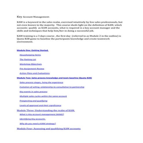 Key account management training 