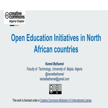  Open Education Initiatives in North African countries