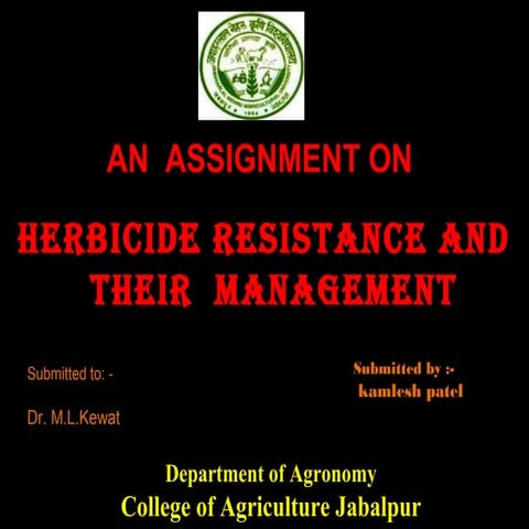 Kamlesh Herbicide resistance and their  management govardhan lodha 