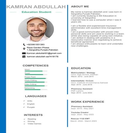 Kamran Abdullah CV                     1