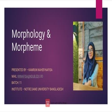Morphology & Morpheme