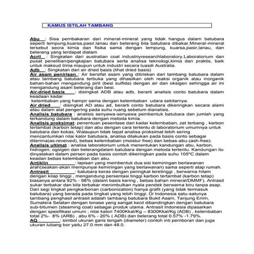 Kamus istilah tambang