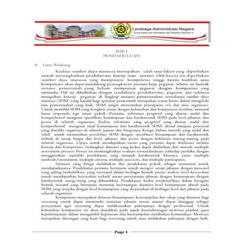 KAMUS KOMPETENSI PKP2A II LAN ( Muskamal,S.Sos,M.Si )