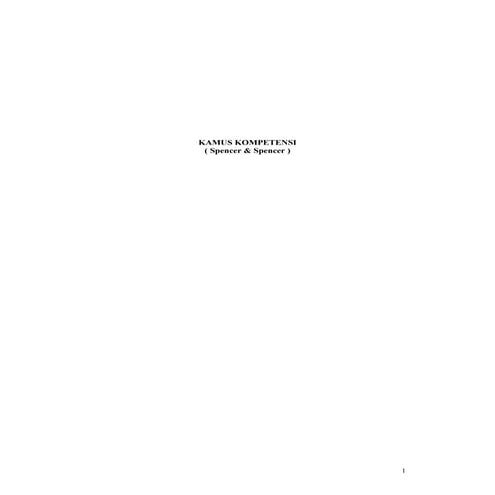 Kamus Kompetensi Spencer