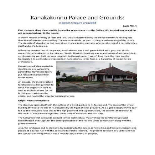 Kanakakunnu palace and grounds
