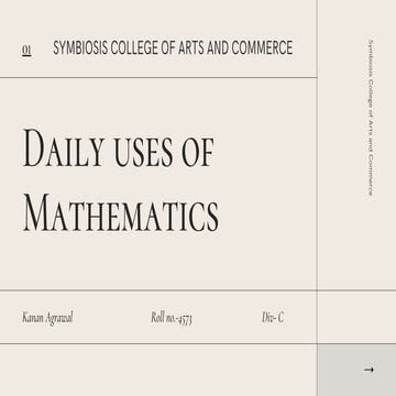 Daily use of Mathematics